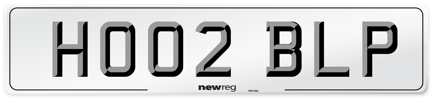 HO02 BLP Number Plate from New Reg
